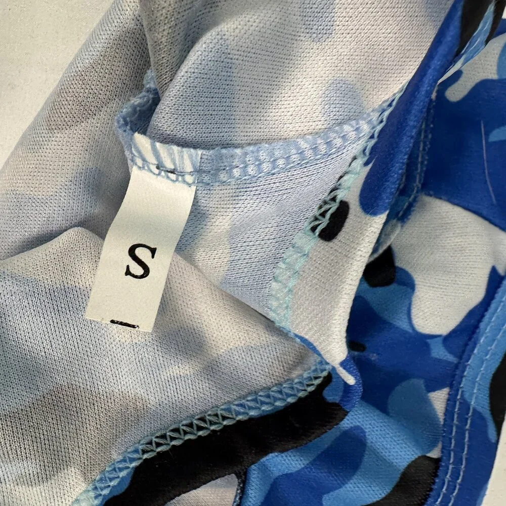 Blue Camo Dog Tank Top Size S Camouflage Pet Shirt Small Breed